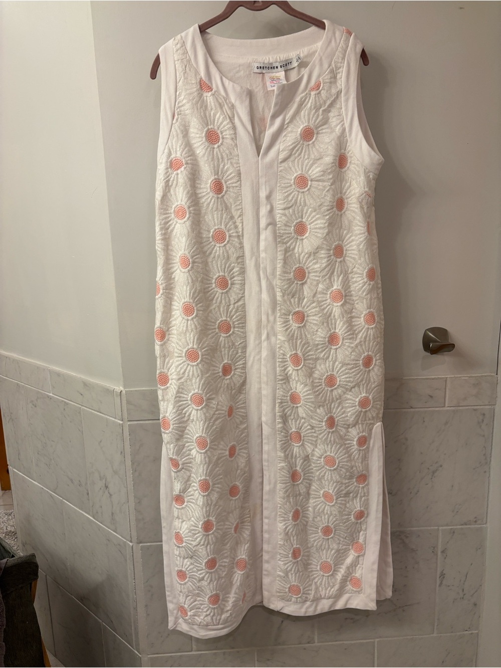 Gretchen Scott White Embroidered Daisy Swim Cover-Up - White with Pink Accents - Picture 2 of 7
